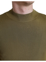 Sweaters Army Green Viscose Crew Neck Sweater 1.800,00 € 8057142717206 | Planet-Deluxe