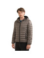Jackets Sleek Gray Padded Jacket with Hood 280,00 € 8060834790630 | Planet-Deluxe