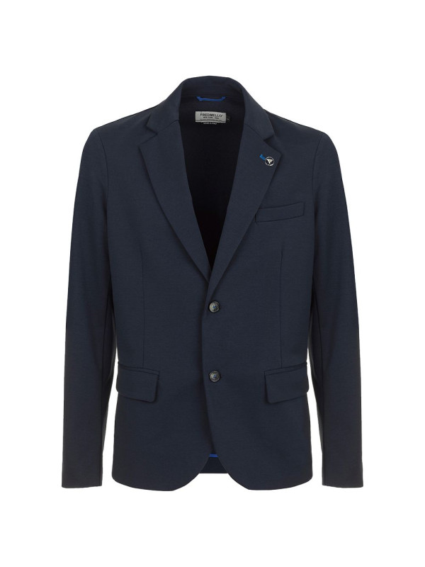 Blazers Chic Solid Blue Light Cotton Jacket 360,00 € 8060834857661 | Planet-Deluxe