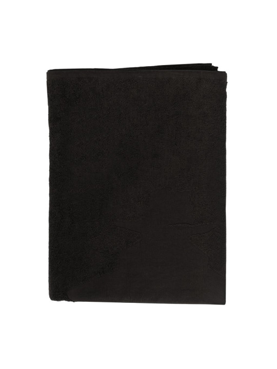Schwarze gefaltete Badetuch minimalistisches Design