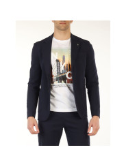 Blazers Chic Solid Blue Lightweight Cotton Jacket 360,00 € 8050246667514 | Planet-Deluxe