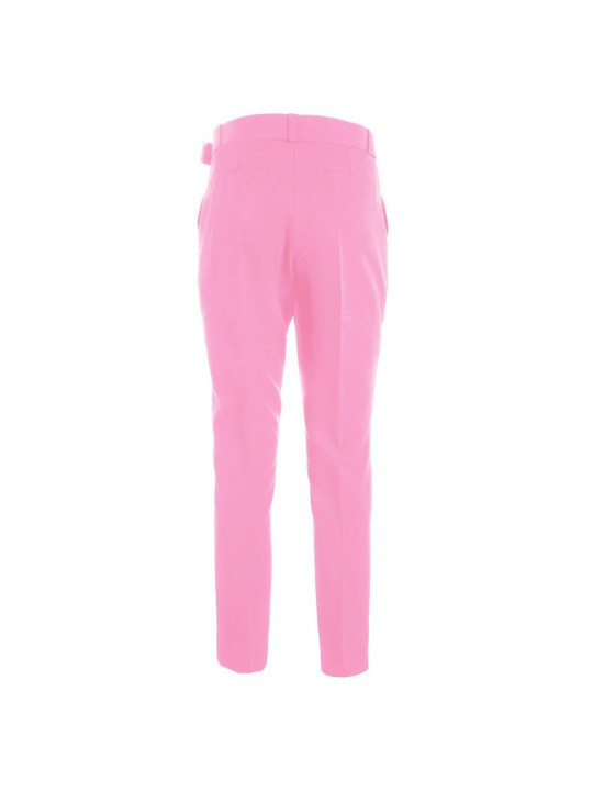 Jeans & Pants Elegant Pink Crepe Trousers with Ribbon Belt 180,00 € 8050716446007 | Planet-Deluxe