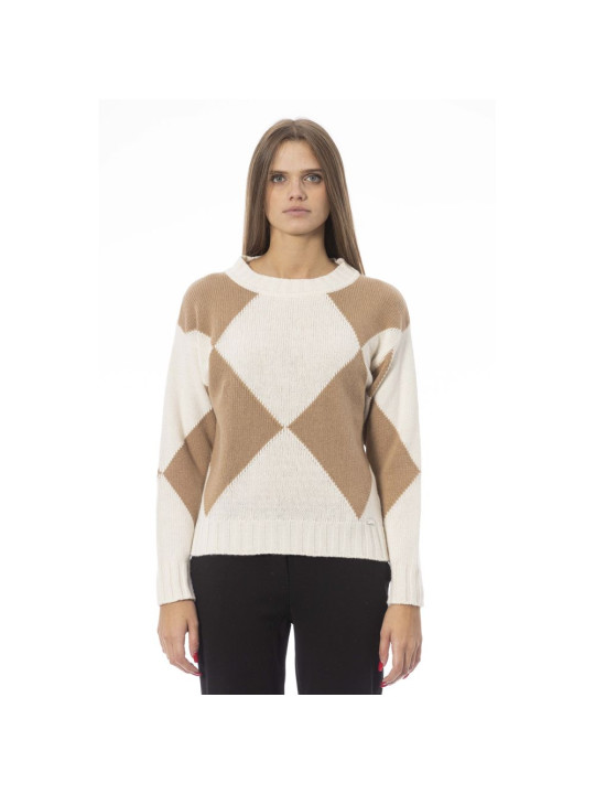Sweaters Elegant Beige Wool-Blend Boat Neck Sweater 640,00 € 2000051572936 | Planet-Deluxe