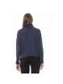 Sweaters Elegant Volcano Neck Blue Sweater 590,00 € 2000051563828 | Planet-Deluxe