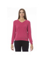 Sweaters Fuchsia V-Neck Ribbed Knit Cashmere Sweater 380,00 € 2000050852664 | Planet-Deluxe