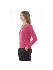 Sweaters Fuchsia V-Neck Ribbed Knit Cashmere Sweater 380,00 € 2000050852664 | Planet-Deluxe