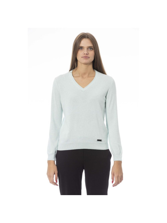 Sweaters Elegant Light Blue V-neck Cashmere Blend Sweater 380,00 € 2000050851803 | Planet-Deluxe