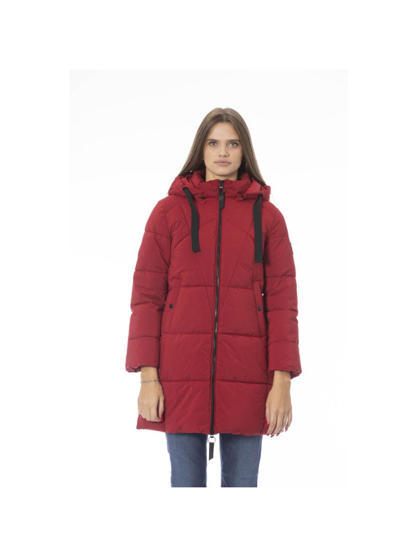 Jackets & Coats Elegant Red Long Down Jacket for Women 920,00 € 2000051566225 | Planet-Deluxe