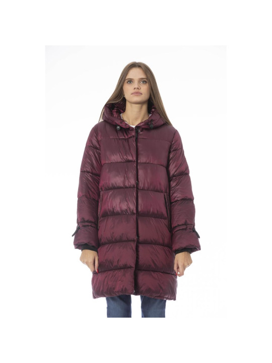 Jackets & Coats Elegant Burgundy Long Down Jacket 840,00 € 2000051565228 | Planet-Deluxe