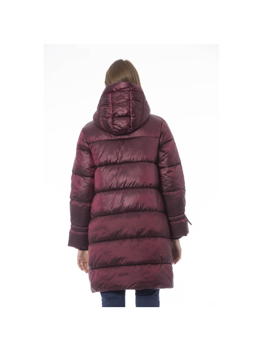 Jackets & Coats Elegant Burgundy Long Down Jacket 840,00 € 2000051565228 | Planet-Deluxe