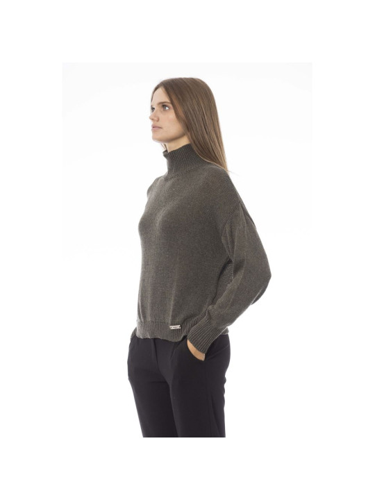 Sweaters Chic Volcano Neck Green Sweater 590,00 € 2000051563521 | Planet-Deluxe