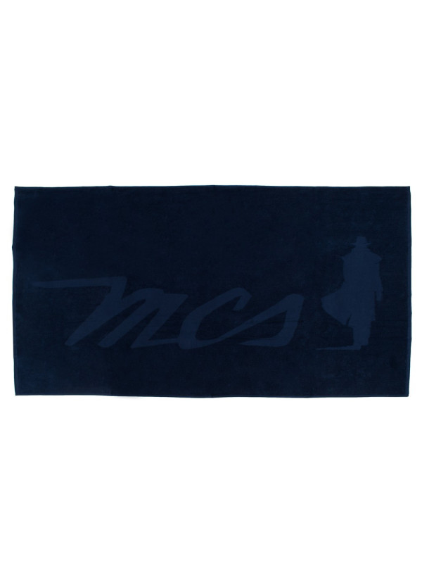 Dunkelblaues MCS Handtuch mit Logodetail