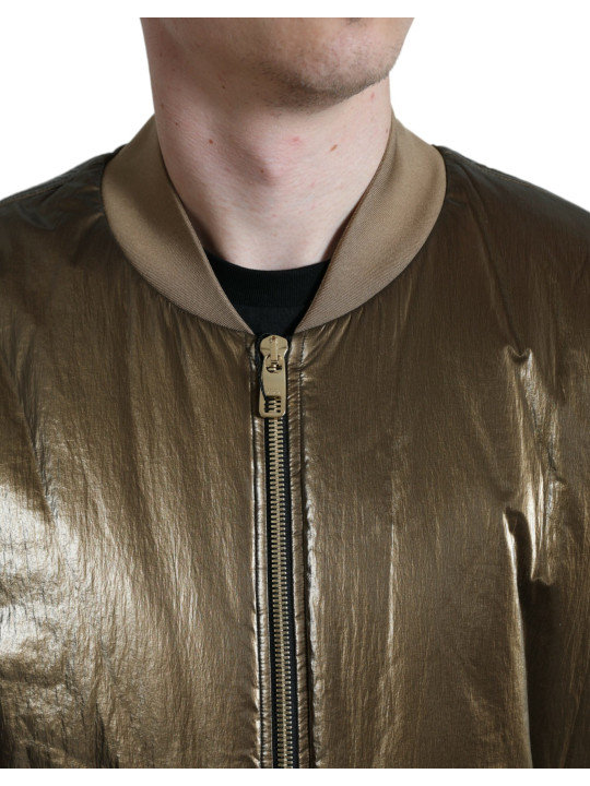 Jackets Elegant Bronze Bomber Jacket 4.060,00 € 8052145782060 | Planet-Deluxe