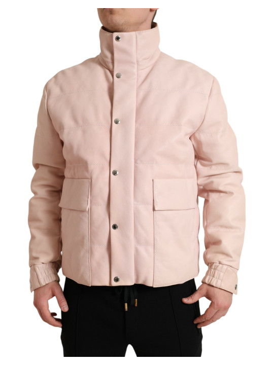 Jackets Chic Pink Puffer Jacket with Sleek Design 4.900,00 € 8057142080232 | Planet-Deluxe