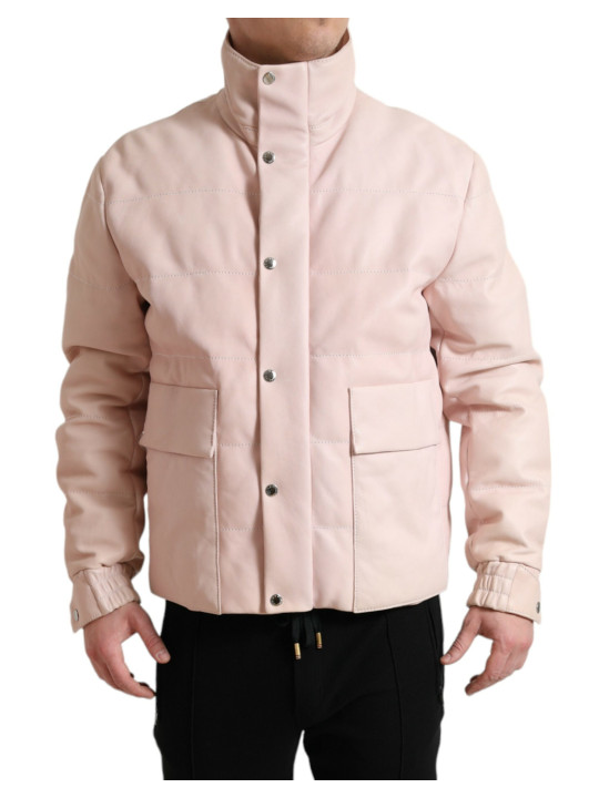 Jackets Chic Pink Puffer Jacket with Sleek Design 4.900,00 € 8057142080232 | Planet-Deluxe