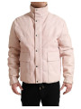 Jackets Chic Pink Puffer Jacket with Sleek Design 4.900,00 € 8057142080232 | Planet-Deluxe