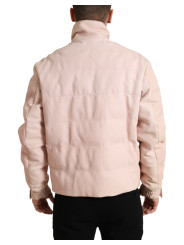 Jackets Chic Pink Puffer Jacket with Sleek Design 4.900,00 € 8057142080232 | Planet-Deluxe