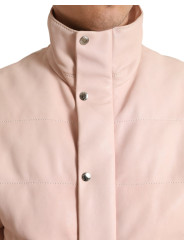 Jackets Chic Pink Puffer Jacket with Sleek Design 4.900,00 € 8057142080232 | Planet-Deluxe