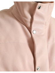 Jackets Chic Pink Puffer Jacket with Sleek Design 4.900,00 € 8057142080232 | Planet-Deluxe