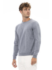 Grauer Herren Strickpullover Baumwolle