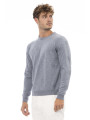 Grauer Herren Strickpullover Baumwolle