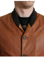 Jackets Elegant Leather Perforated Bomber Jacket 7.070,00 € 8056538466391 | Planet-Deluxe