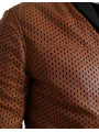 Jackets Elegant Leather Perforated Bomber Jacket 7.070,00 € 8056538466391 | Planet-Deluxe