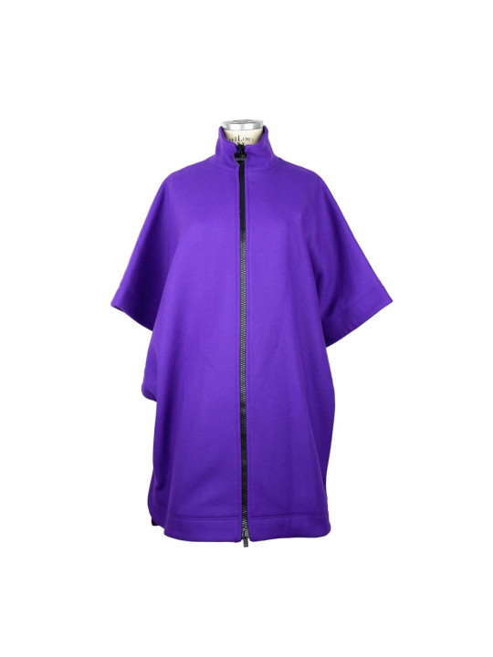 Jackets & Coats Elegant Purple Wool-Blend Cape 940,00 € 8054807544979 | Planet-Deluxe