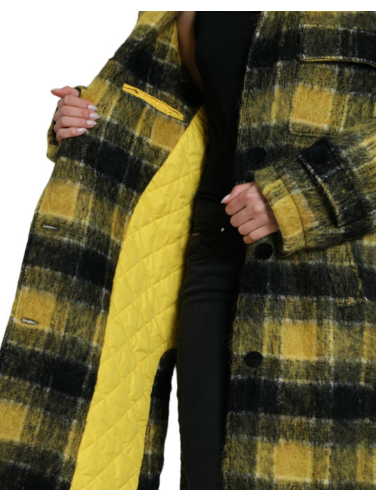 Jackets & Coats Chic Plaid Long Coat in Sunshine Yellow 9.630,00 € 8057142122727 | Planet-Deluxe