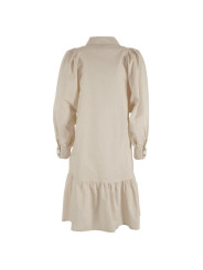 Dresses Beige Cotton Dress with Gathered Sleeves 200,00 € 8050716475670 | Planet-Deluxe