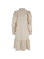Dresses Beige Cotton Dress with Gathered Sleeves 200,00 € 8050716475670 | Planet-Deluxe
