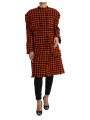 Jackets & Coats Elegant Houndstooth Long Coat in Vibrant Orange 6.830,00 € 8058990139929 | Planet-Deluxe