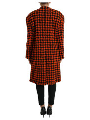 Jackets & Coats Elegant Houndstooth Long Coat in Vibrant Orange 6.830,00 € 8058990139929 | Planet-Deluxe