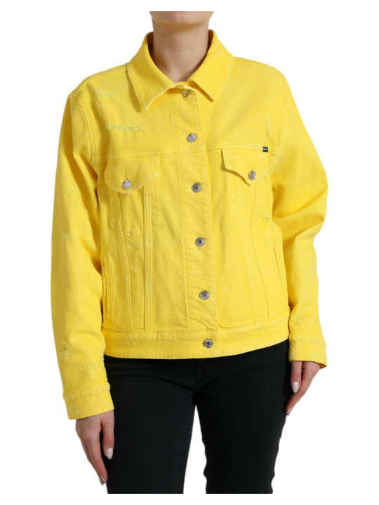 Jackets & Coats Chic Yellow Denim Button-Down Jacket 2.790,00 € 8052145415227 | Planet-Deluxe