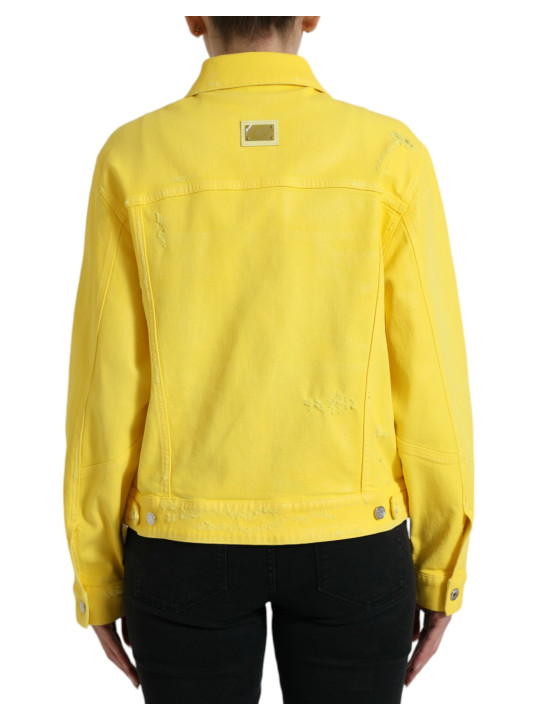 Jackets & Coats Chic Yellow Denim Button-Down Jacket 2.790,00 € 8052145415227 | Planet-Deluxe
