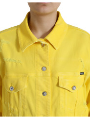 Jackets & Coats Chic Yellow Denim Button-Down Jacket 2.790,00 € 8052145415227 | Planet-Deluxe