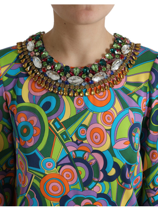 Dresses Multicolor Geometric Silk Mini Dress 5.440,00 € 8057142829800 | Planet-Deluxe