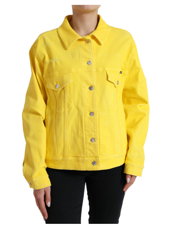 Jackets & Coats Exquisite Yellow Denim Button-Down Jacket 2.790,00 € 8052145415241 | Planet-Deluxe