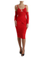 Dresses Radiant Red Stretch Satin Midi Dress 5.160,00 € 8057142589940 | Planet-Deluxe