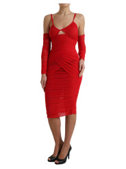 Dresses Radiant Red Stretch Satin Midi Dress 5.160,00 € 8057142589940 | Planet-Deluxe