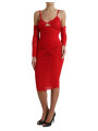 Dresses Radiant Red Stretch Satin Midi Dress 5.160,00 € 8057142589940 | Planet-Deluxe