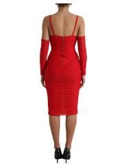 Dresses Radiant Red Stretch Satin Midi Dress 5.160,00 € 8057142589940 | Planet-Deluxe