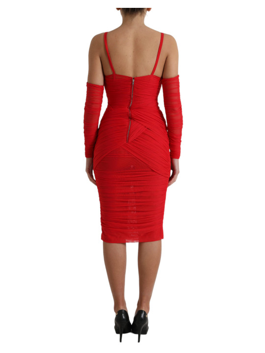 Dresses Radiant Red Stretch Satin Midi Dress 5.160,00 € 8057142589940 | Planet-Deluxe