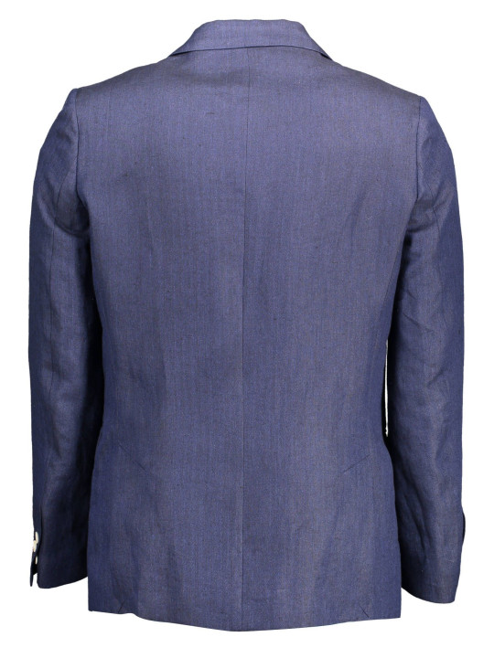 Jackets Elegant Blue Linen Classic Jacket 780,00 € 7325705665853 | Planet-Deluxe