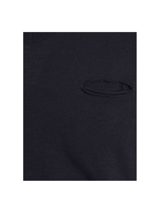 T-Shirts Chic V-Neck Tee with Pocket in Blue 60,00 € 8050716384798 | Planet-Deluxe