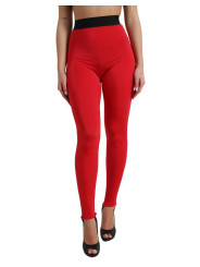 Jeans & Pants Elegant High Waist Red Leggings 1.680,00 € 8050246187982 | Planet-Deluxe