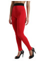 Jeans & Pants Elegant High Waist Red Leggings 1.680,00 € 8050246187982 | Planet-Deluxe