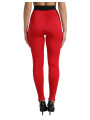 Jeans & Pants Elegant High Waist Red Leggings 1.680,00 € 8050246187982 | Planet-Deluxe