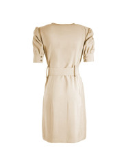 Dresses Chic Beige Midi Dress with Waist Belt 200,00 € 8050716476196 | Planet-Deluxe