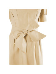 Dresses Chic Beige Midi Dress with Waist Belt 200,00 € 8050716476196 | Planet-Deluxe